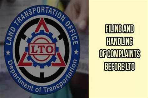 Filing and Handling of Complaints Before LTO in the .